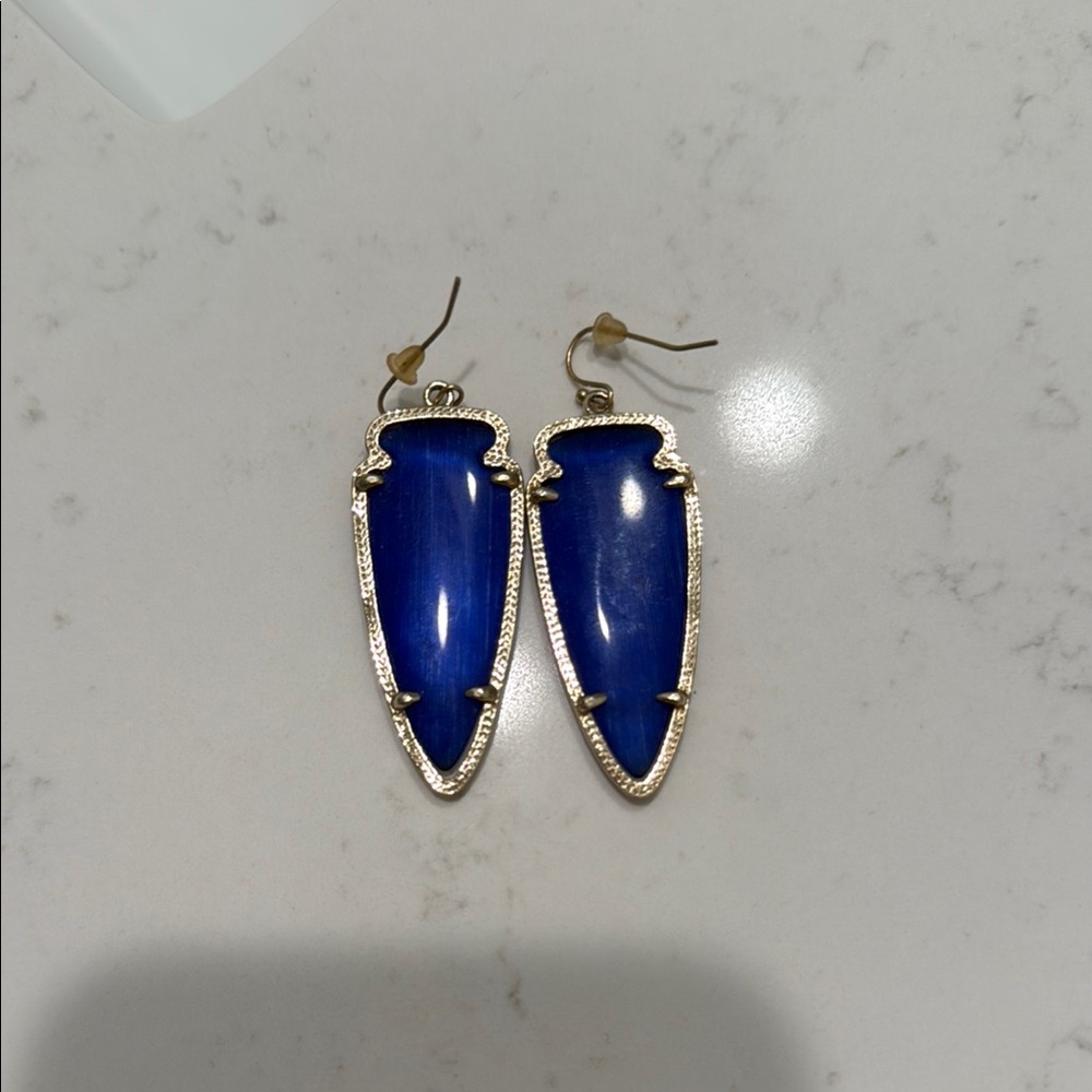 Kendra Scott Blue and Silver Statement Earrings